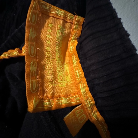 Thick corduroy cropped pants loose black - Picture 7 of 7